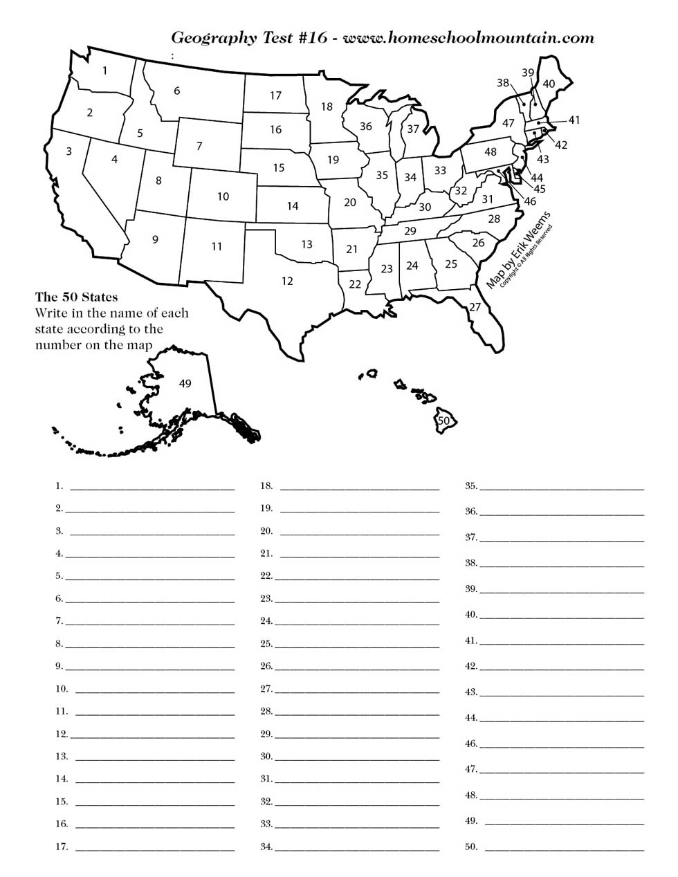 Geography test 6 - 48 States of the United States